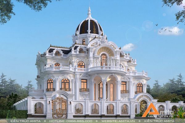 Siêu biệt thự lâu đài tân cổ điển kiểu Pháp đẹp xuất sắc BT32315