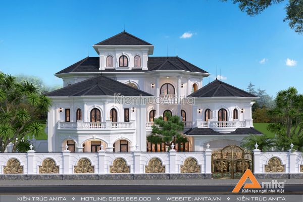 Khám phá mẫu nhà biệt thự mái thái đẹp mê hồn BT32321