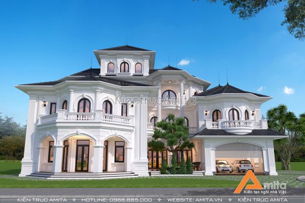 Khám phá mẫu nhà biệt thự mái thái đẹp mê hồn BT32321