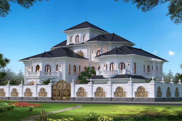 Khám phá mẫu nhà biệt thự mái thái đẹp mê hồn BT32321