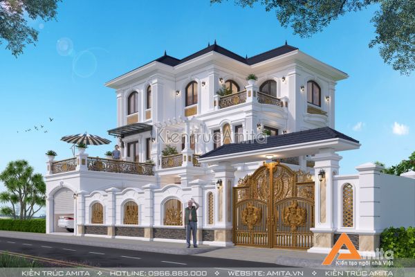 Nét tinh tế trong thiết kế biệt thự tân cổ điển 3 tầng BT32327