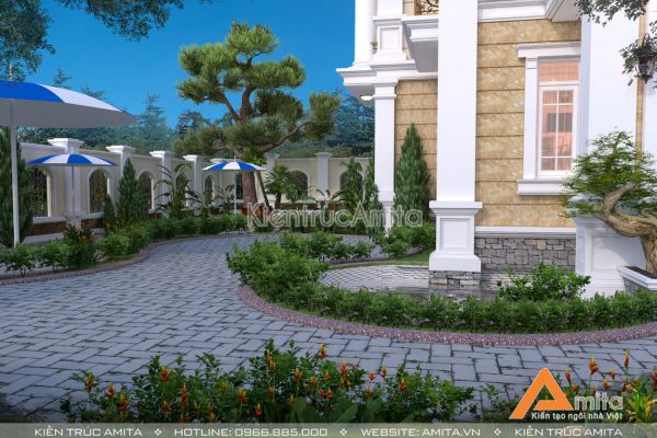 Biệt thự 3 tầng tân cổ điển mặt tiền 13m tại Hòa Bình BT32328