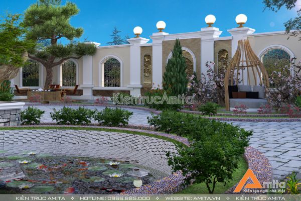 Biệt thự 3 tầng tân cổ điển mặt tiền 13m tại Hòa Bình BT32328