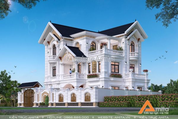 Biệt thự Pháp 3 tầng tân cổ điển tại Thái Bình BT32344