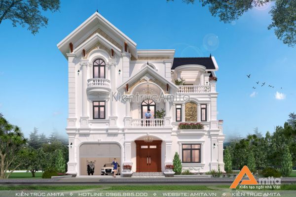 Biệt thự Pháp 3 tầng tân cổ điển tại Thái Bình BT32344