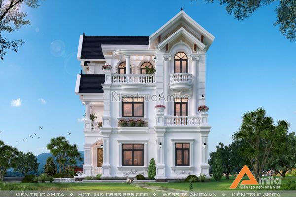 Biệt thự Pháp 3 tầng tân cổ điển tại Thái Bình BT32344