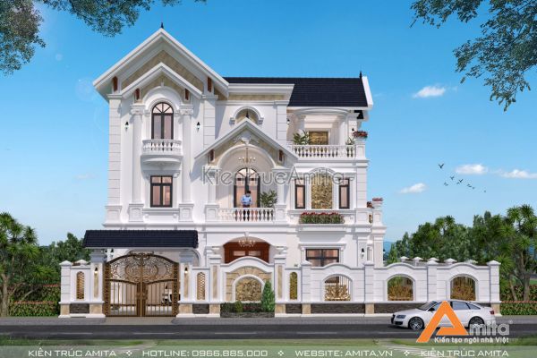 Biệt thự Pháp 3 tầng tân cổ điển tại Thái Bình BT32344