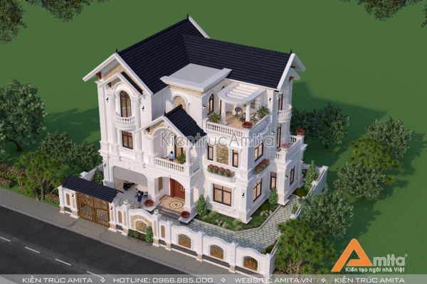 Biệt thự Pháp 3 tầng tân cổ điển tại Thái Bình BT32344