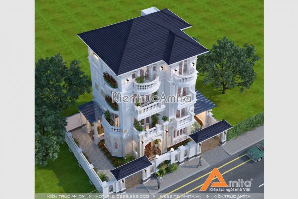 Mẫu biệt thự tân cổ điển 4 tầng tại Hà Nội BT42022