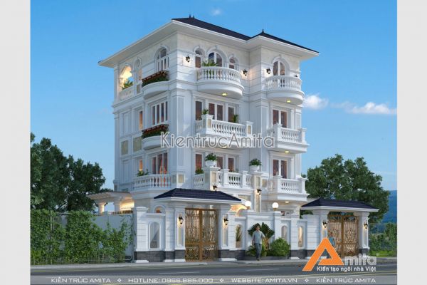 Mẫu biệt thự tân cổ điển 4 tầng tại Hà Nội BT42022