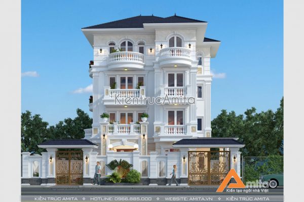 Mẫu biệt thự tân cổ điển 4 tầng tại Hà Nội BT42022