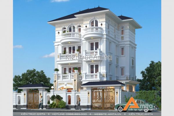 Mẫu biệt thự tân cổ điển 4 tầng tại Hà Nội BT42022