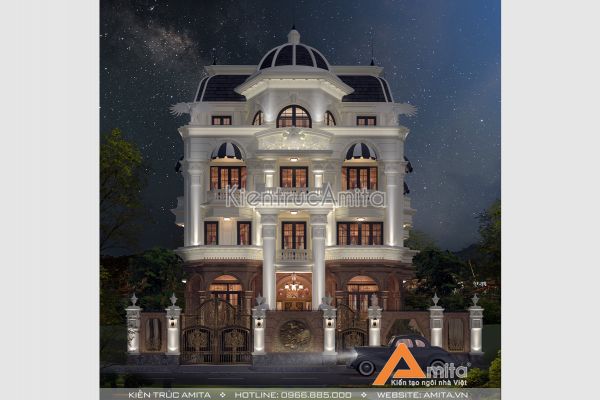 Thiết kế lâu đài dinh thự phong cách châu Âu đẹp đẳng cấp BT42228