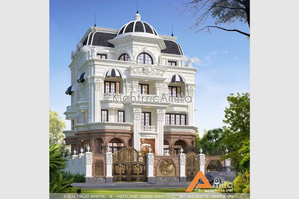 Thiết kế lâu đài dinh thự phong cách châu Âu đẹp đẳng cấp BT42228
