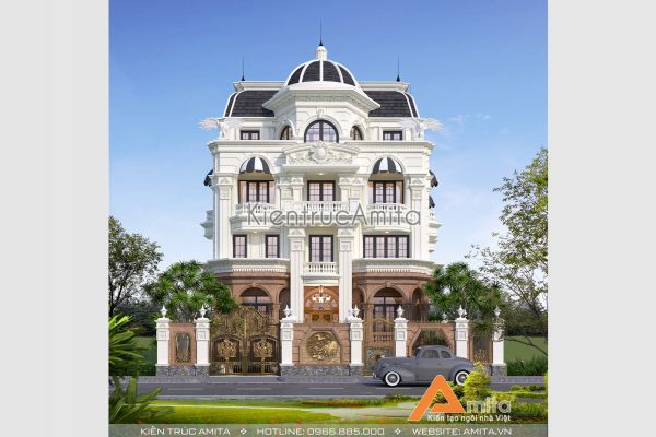 Thiết kế lâu đài dinh thự phong cách châu Âu đẹp đẳng cấp BT42228