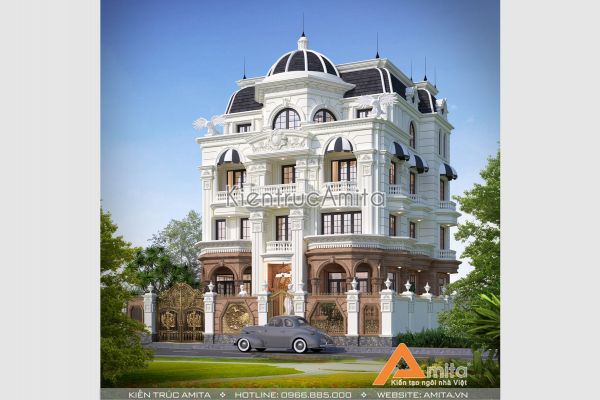 Thiết kế lâu đài dinh thự phong cách châu Âu đẹp đẳng cấp BT42228