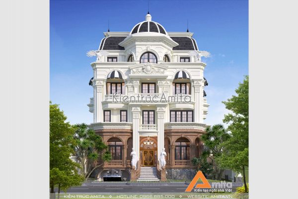 Thiết kế lâu đài dinh thự phong cách châu Âu đẹp đẳng cấp BT42228
