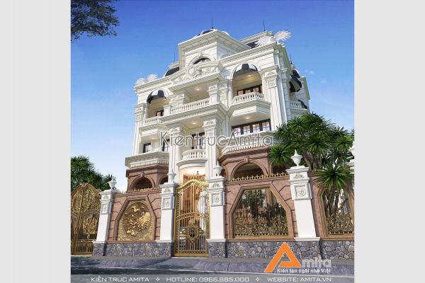 Thiết kế lâu đài dinh thự phong cách châu Âu đẹp đẳng cấp BT42228