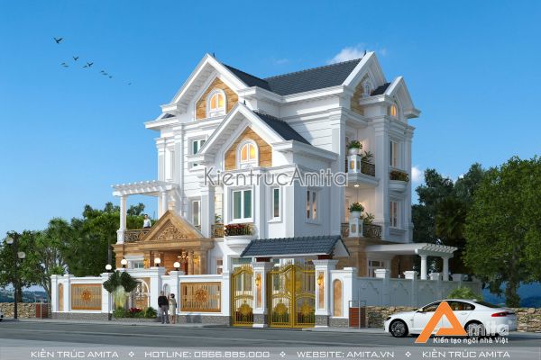 Biệt thự phong cách Pháp đẹp lãng mạn (CĐT: Ông Vũ - Quảng Trị) BT42231