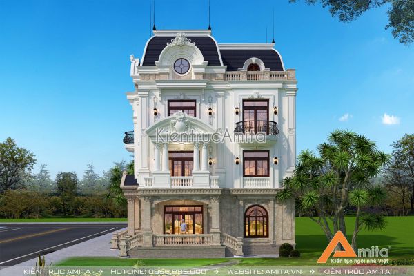 Thiết kế biệt thự 4 tầng kiến trúc Pháp BT42263
