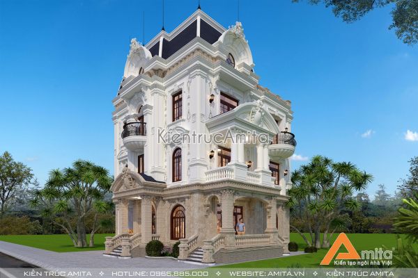 Thiết kế biệt thự 4 tầng kiến trúc Pháp BT42263
