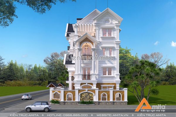 Thiết kế biệt thự 4 tầng kiến trúc Pháp BT42278
