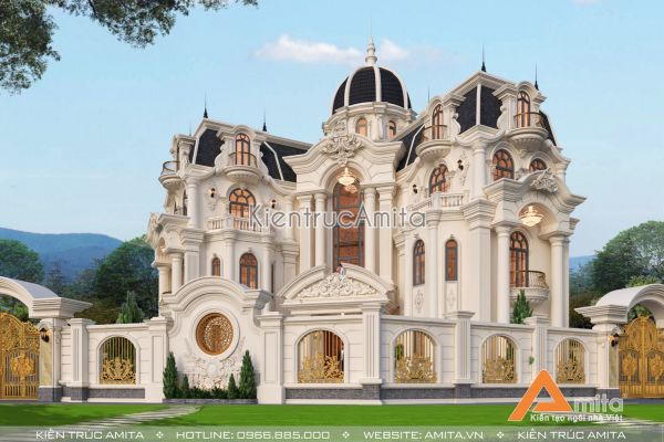 Siêu phẩm lâu đài biệt thự tân cổ điển 4 tầng đẹp đẳng cấp BT42314
