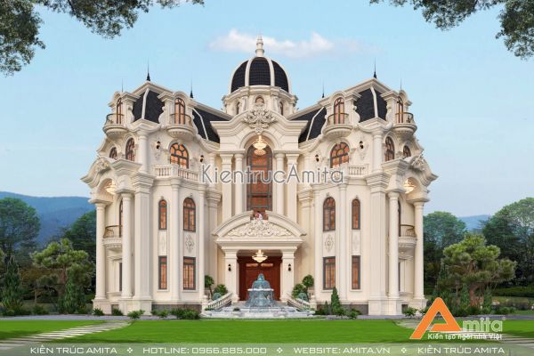 Siêu phẩm lâu đài biệt thự tân cổ điển 4 tầng đẹp đẳng cấp BT42314