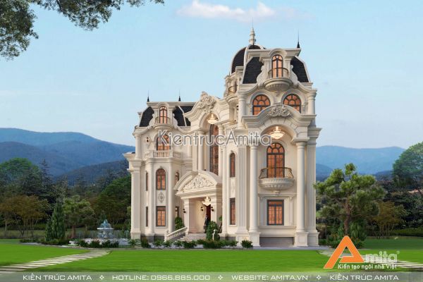 Siêu phẩm lâu đài biệt thự tân cổ điển 4 tầng đẹp đẳng cấp BT42314