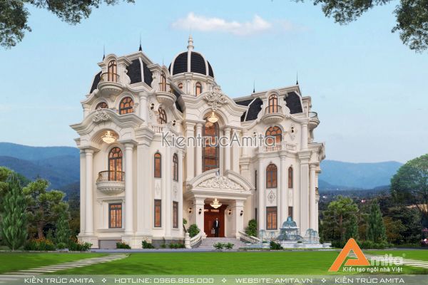 Siêu phẩm lâu đài biệt thự tân cổ điển 4 tầng đẹp đẳng cấp BT42314