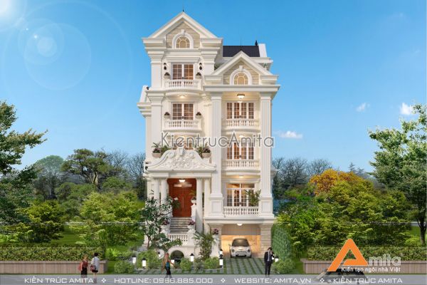 Biệt thự 5 tầng kiểu Pháp có gara (CĐT: Ông Phong - Lạng Sơn) BT52246