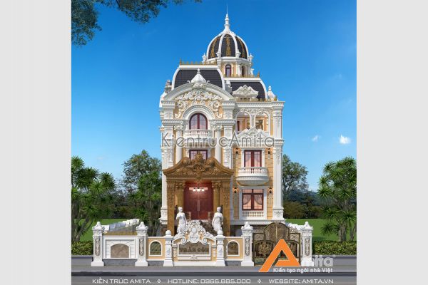 Mẫu biệt thự lâu đài tân cổ điển 5 tầng đẹp tại Phú Thọ BT52297