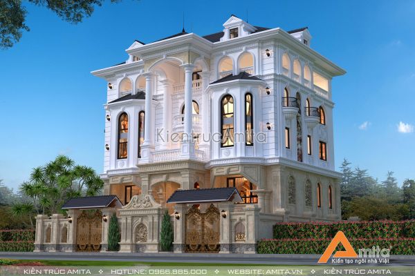 Thiết kế biệt thự mái thái tân cổ điển 5 tầng ở đâu uy tín?