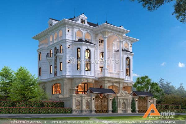 Thiết kế biệt thự mái thái tân cổ điển 5 tầng ở đâu uy tín?