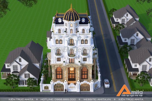 Thiết kế lâu đài phong cách Pháp (CĐT: Ông Sang - Bắc Kạn) BT72304