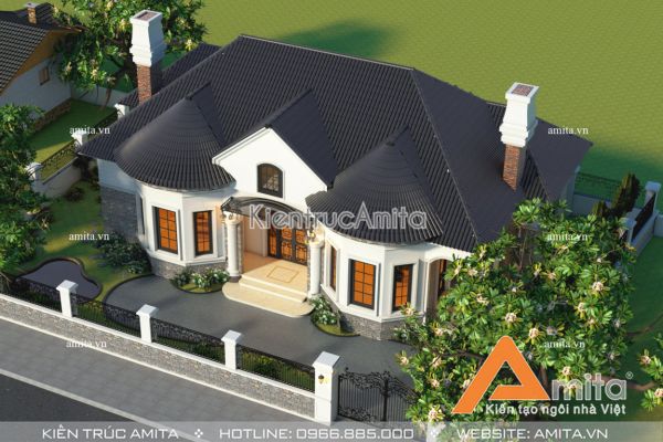 Mẫu biệt thự vườn 1 tầng phong cách châu Âu  BT11062