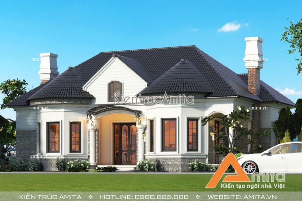 Mẫu biệt thự vườn 1 tầng phong cách châu Âu  BT11062