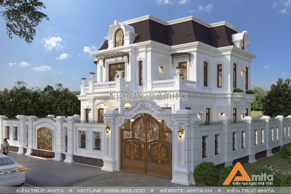 Mẫu biệt thự dinh thự 2 tầng sang trọng  BT22158