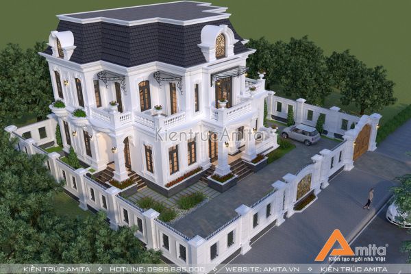 Mẫu biệt thự dinh thự 2 tầng sang trọng  BT22158