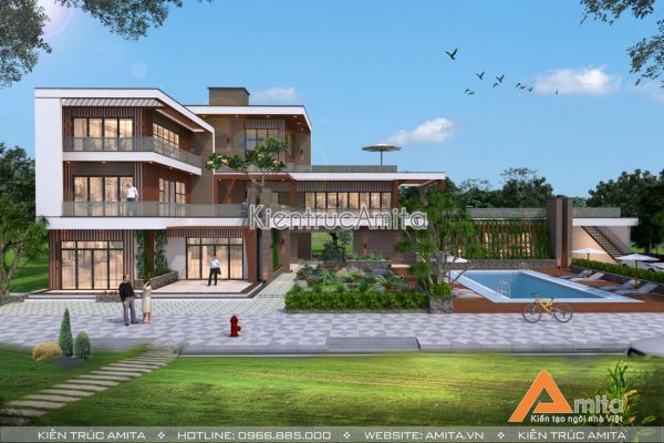 Thiết kế biệt thự dinh thự hiện đại BT31122