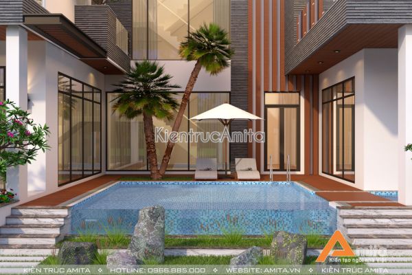 Mẫu biệt thự dinh thự 3 tầng kiến trúc hiện đại (CĐT: Ông Thắng - Thái Nguyên) BT31177