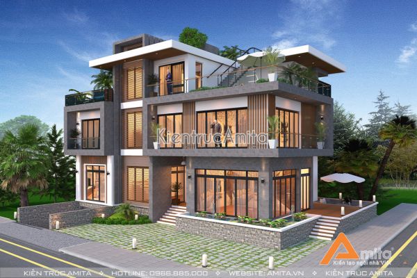 Thiết kế nhà biệt thự hiện đại đẹp khác biệt (CĐT: Ông Chung - Quảng Bình) BT31179