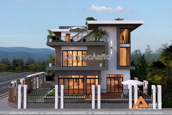 Thiết kế nhà biệt thự hiện đại đẹp khác biệt (CĐT: Ông Chung - Quảng Bình) BT31179