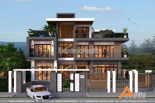 Thiết kế nhà biệt thự hiện đại đẹp khác biệt (CĐT: Ông Chung - Quảng Bình) BT31179