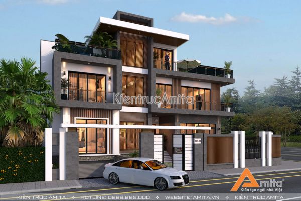 Thiết kế nhà biệt thự hiện đại đẹp khác biệt (CĐT: Ông Chung - Quảng Bình) BT31179