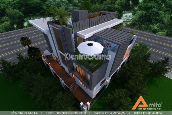 Thiết kế nhà biệt thự hiện đại đẹp khác biệt (CĐT: Ông Chung - Quảng Bình) BT31179