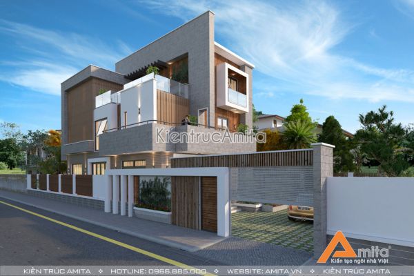 Thiết kế biệt thự 3 tầng hiện đại (CĐT: Ông Hưng - Quảng Trị) BT31190