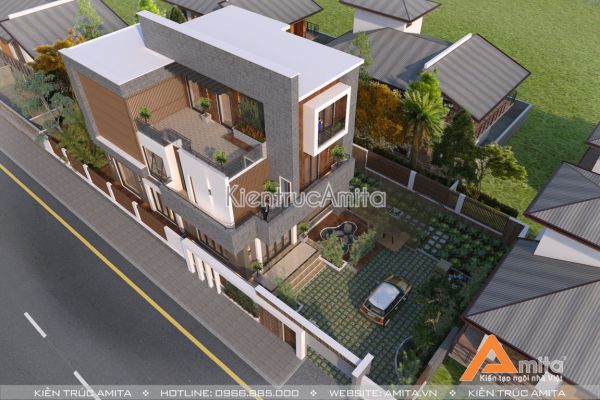 Thiết kế biệt thự 3 tầng hiện đại (CĐT: Ông Hưng - Quảng Trị) BT31190
