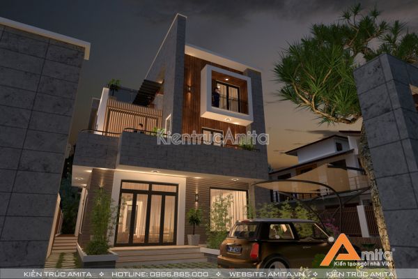 Thiết kế biệt thự 3 tầng hiện đại (CĐT: Ông Hưng - Quảng Trị) BT31190