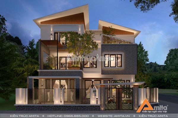 Mẫu biệt thự 3 tầng với thiết kế ấn tượng BT31199